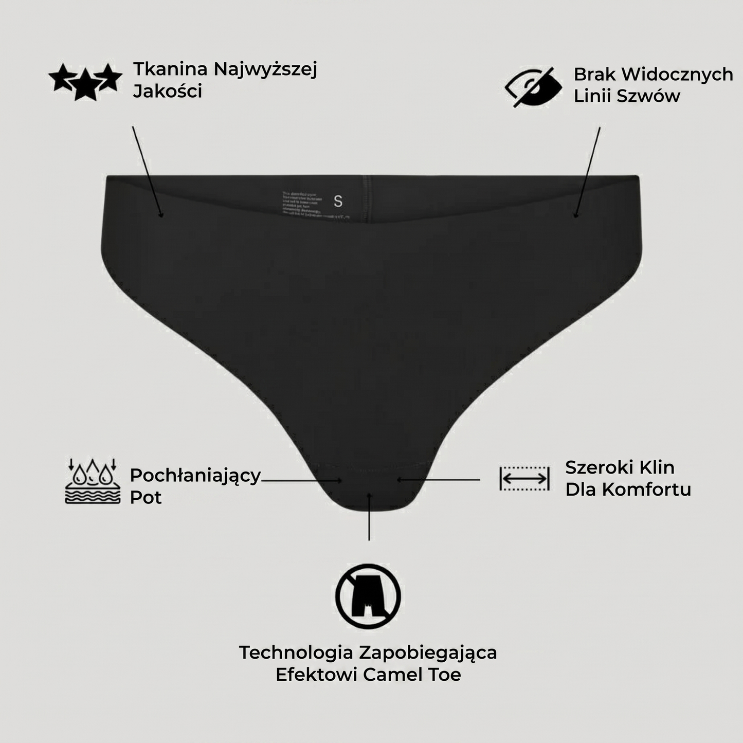 Niewidoczne stringi korygujące (Anty-Camel Toe) - Maloneki
