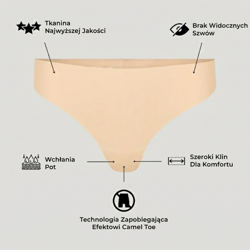 Niewidoczne stringi korygujące (Anty-Camel Toe) - Maloneki