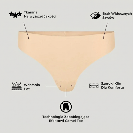 Niewidoczne stringi korygujące (Anty-Camel Toe) - Maloneki