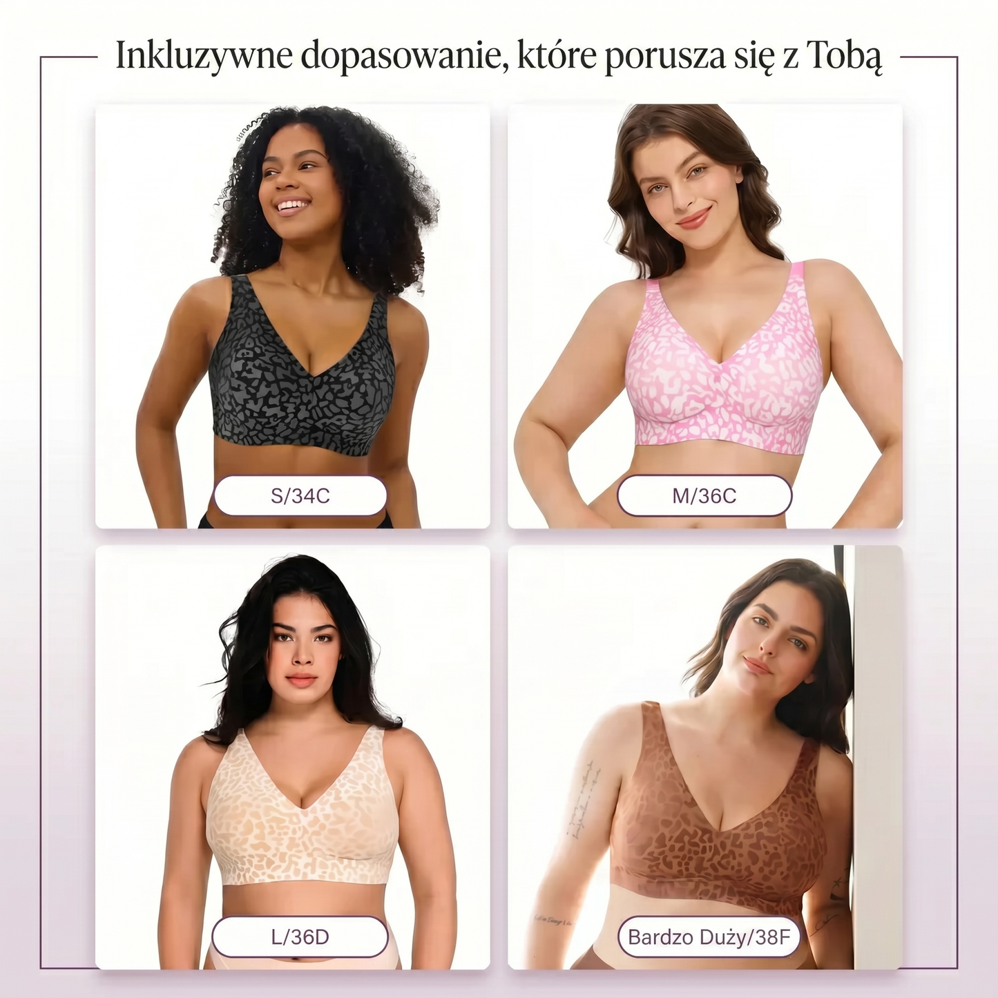 Bezszwowy biustonosz modelujący bez fiszbin