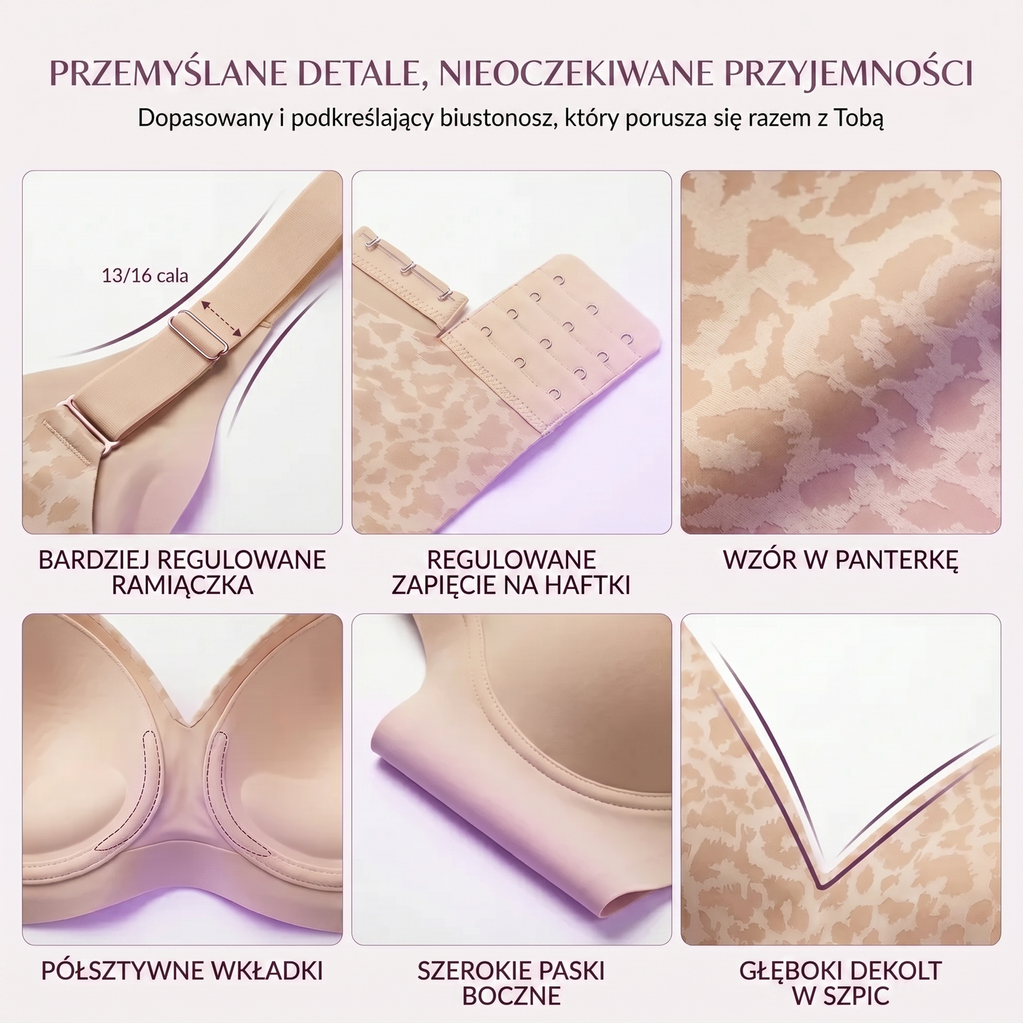 Bezszwowy biustonosz modelujący bez fiszbin